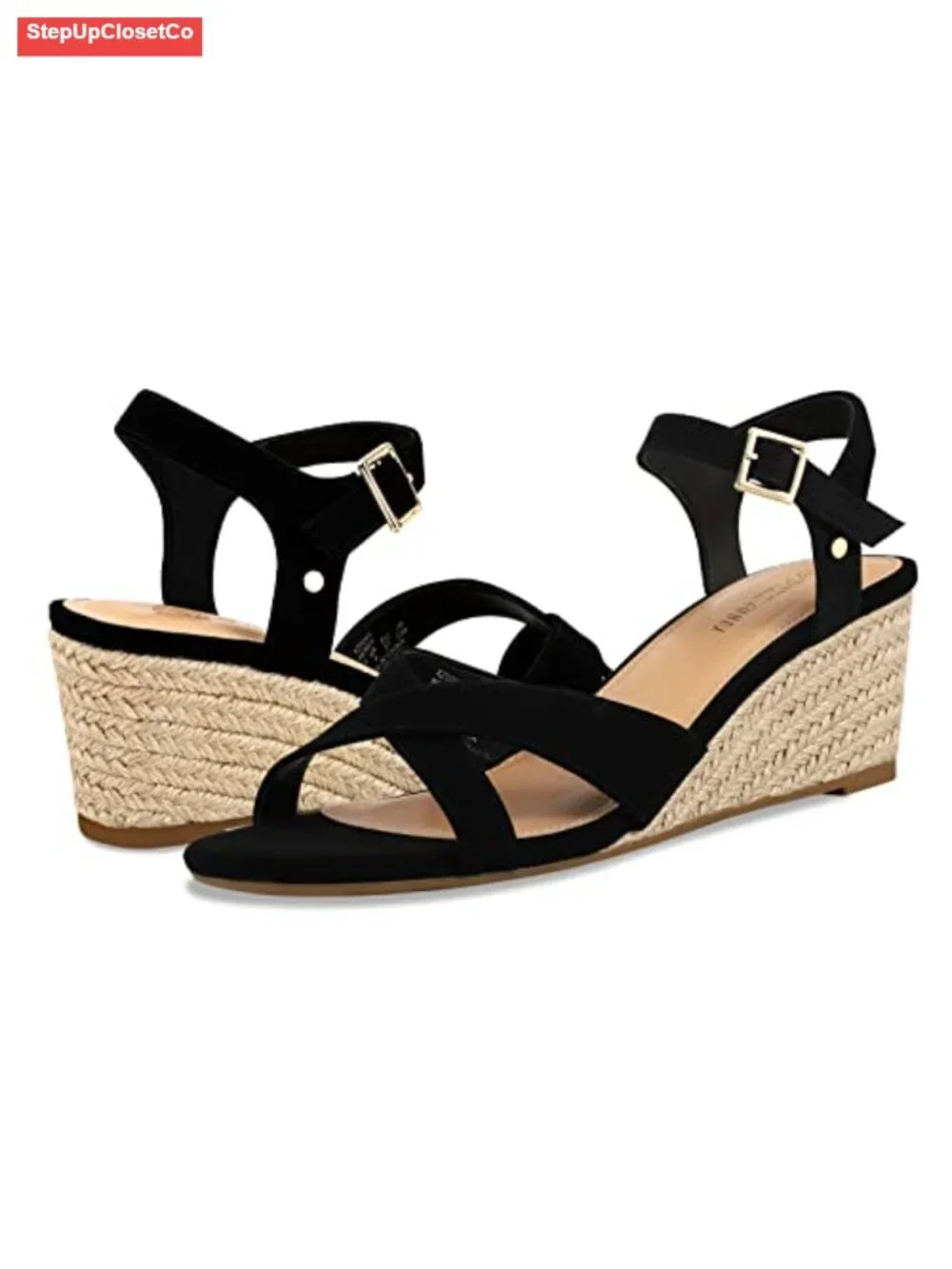 Women's Wedge Sandals Ankle Strap Espadrille Open Toe Low Heel